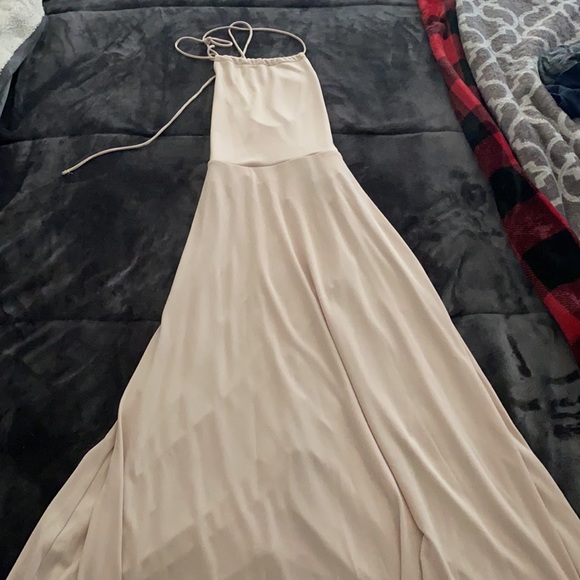 Long taupe semi-formal dress - Picture 2 of 4